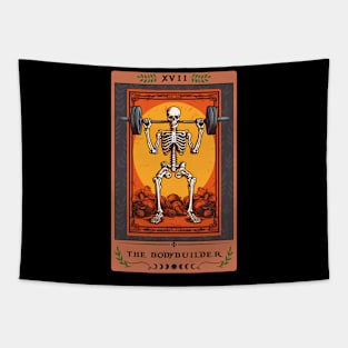 The Bodybuilder Skeleton Tarot Card, Weightlifting Tapestry