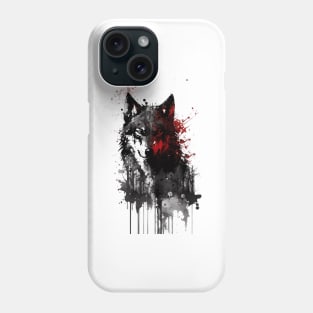 Ink Gray Wolf Portrait Phone Case