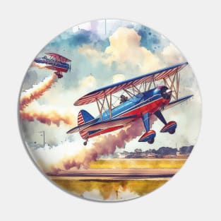 Artistic illustration of some biplane stunt pilots Pin