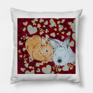 Bunny Anytime Valentines - Design Fourteen Pillow