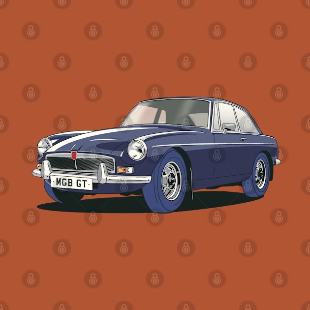 MGB GT Vintage Car in Blue by Webazoot