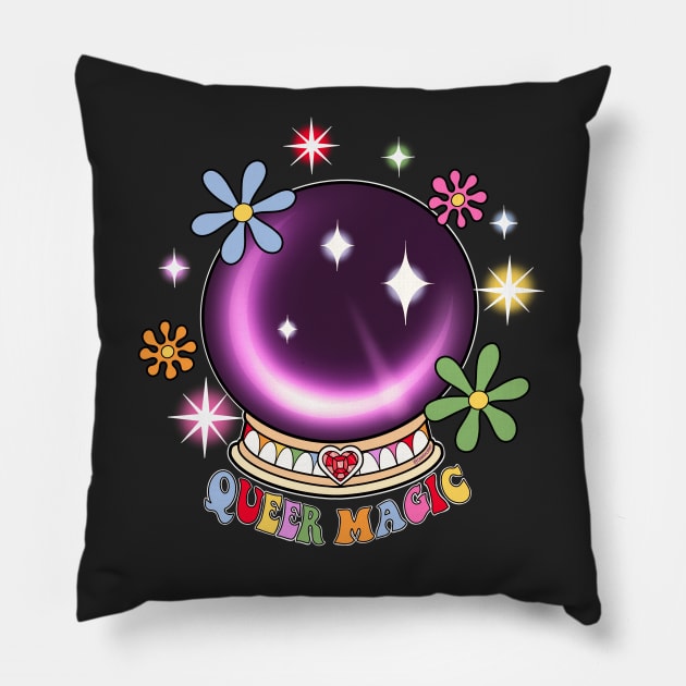 Queer Magic crystal ball Pillow by chiaraLBart