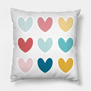 Colorful Hearts Pillow