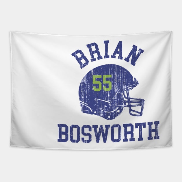 Brian Bosworth Seattle Helmet Font Tapestry by TodosRigatSot