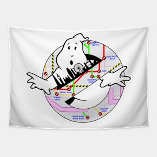 London Ghostbusters Version 2 - Underground Map Tapestry