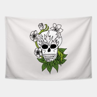 Sugar Skull - Green Tapestry