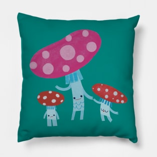 Mushroom Family Pillow