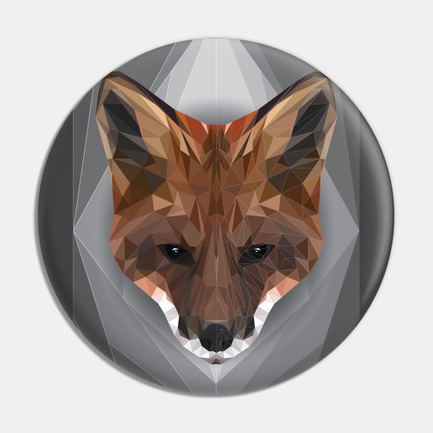 Geometrical Fox Head Pin by ErinFCampbell