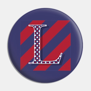 Old Glory Letter L Pin