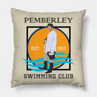 Pemberley Swimming Club Est. 1813 - Pride and Prejudice BLACK Pillow