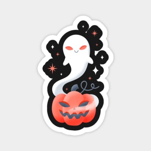 Cute Ghost and Haunted Pumkin - Halloween Collection Magnet