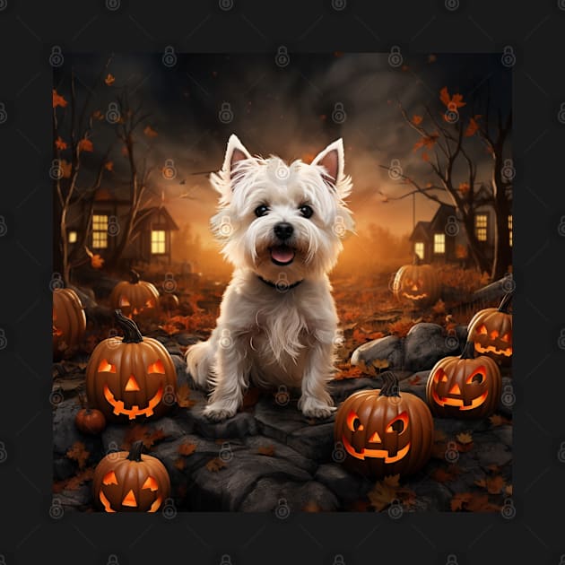 West highland white terrier Halloween by NatashaCuteShop