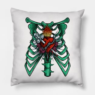 GREEN SKULL Pillow