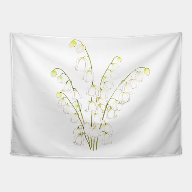 white lily of valley 2021 Tapestry by colorandcolor