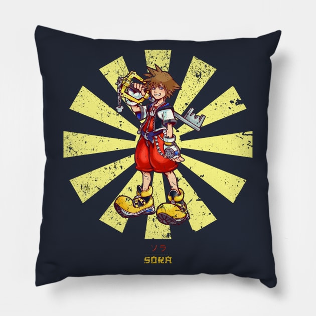 Sora Retro Japanese Kingdom Hearts Pillow by Nova5