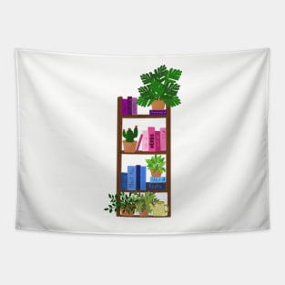 Book shelf with plants Tapestry