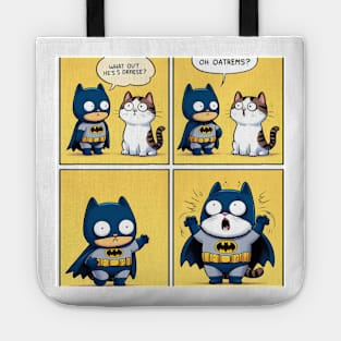 Cute Funny Batman Cat Tote
