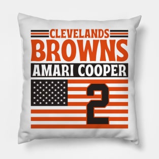 Cleveland Browns Cooper 2 American Flag Football Pillow