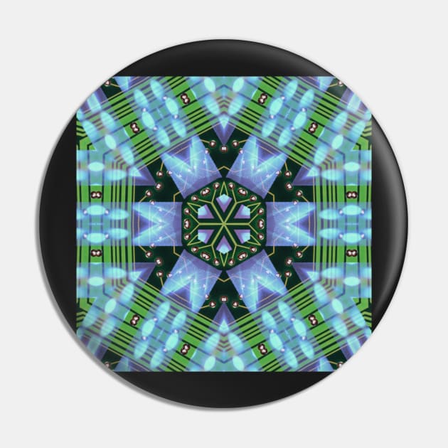 Circuitboard fire Kaleidoscope Pattern (Seamless) 3 Pin by Swabcraft