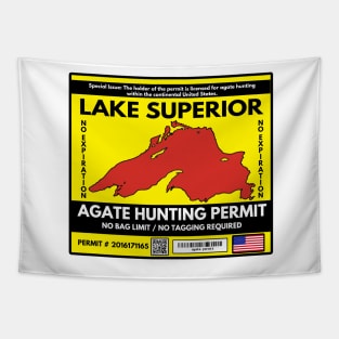 Lake Superior Agate Hunter Permit Tapestry