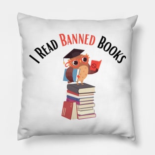 I Read Banned Books Owl Pillow