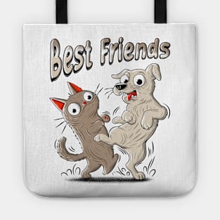 Cat and Dog Best Friends Tote