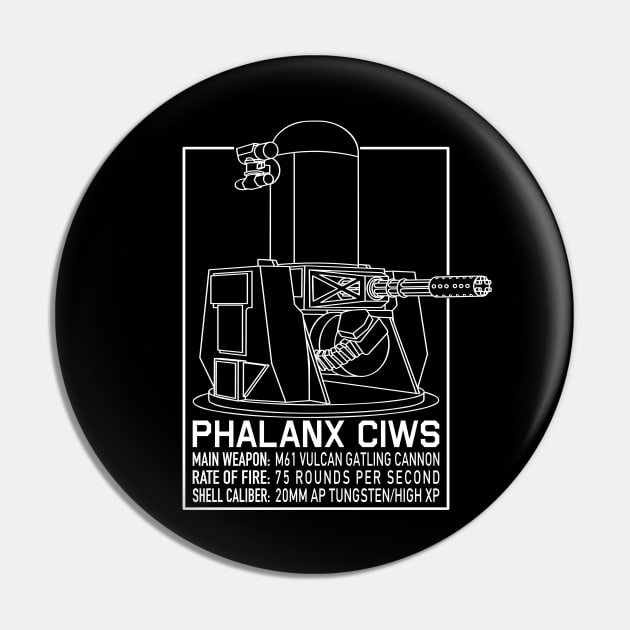 Phalanx CIWS Blueprint Info Weapon System Gift Pin by Battlefields