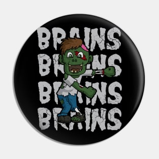 Halloween Flossing Zombie Brains Pin