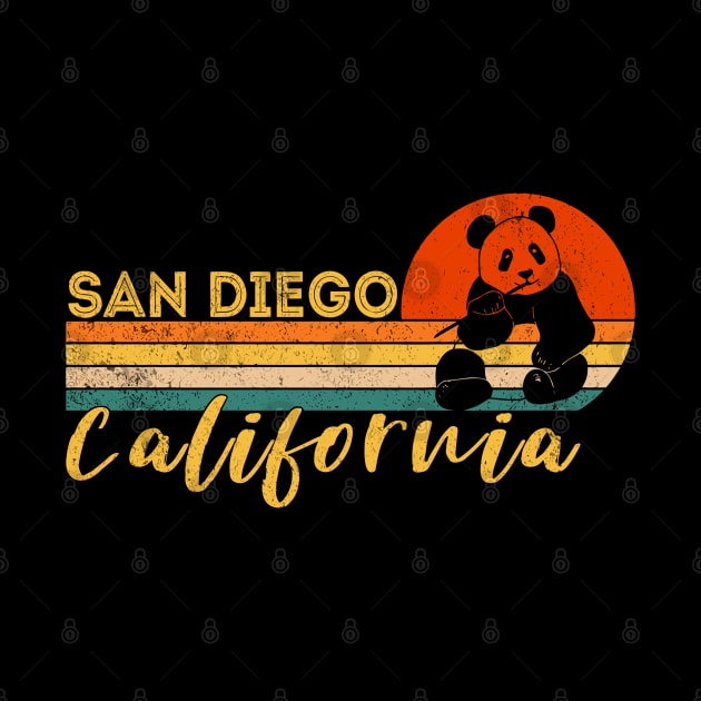 San Diego Retro Panda Zoo California Vintage by StarMa