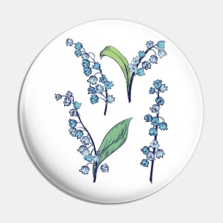 Blue Lily of the Valley Pin