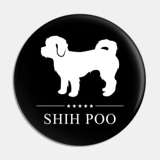 Shih Poo Dog White Silhouette Pin