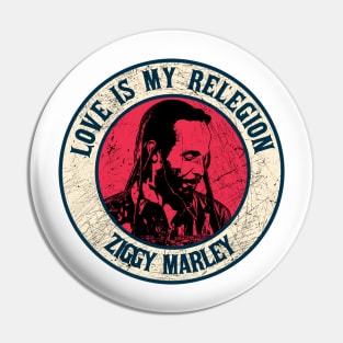 Retro Style Fan Art Design ziggy Marley Reggae Music Pin