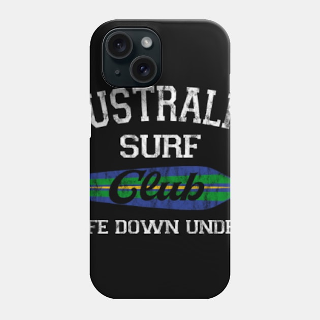 Australia Surf Club Vintage Retro Surfing Beach Phone Case by Quy Sinoda