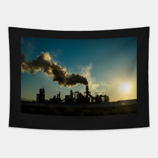 Smoking chimney  at sunset Tapestry