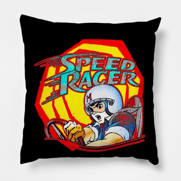 Vintage Go Speed Racer Go Go!!! 80s Pillow by CatyMoon