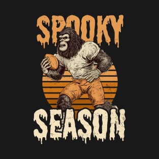 Football Halloween Shirt | Spooky Season Hairy Monster T-Shirt