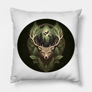 Nature Lover Deer - Designs for a Green Future and Hunters Pillow