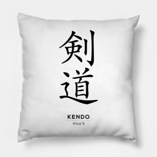 Kendo Martial Arts, Japanese Kanji White Pillow