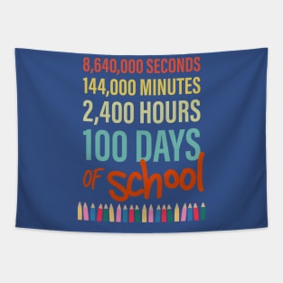 100 Days of School, Hours, Minutes and Seconds with Crayons Tapestry