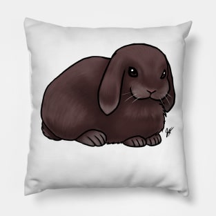 Small Mammal - Rabbit - Holland Lop Brown Pillow