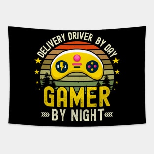 delivery driver Lover by Day Gamer By Night For Gamers Tapestry