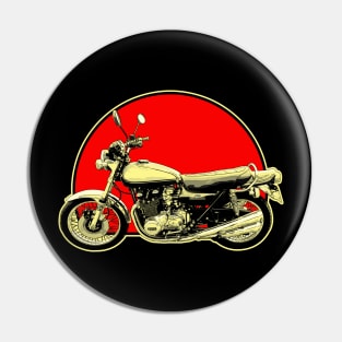 1972 Kawasaki Z1 Retro Red Circle Motorcycle Pin