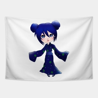 Blue Chibi Girl Tapestry