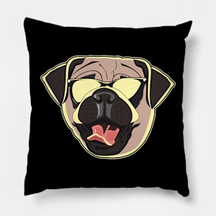 Neon Pug Delight: Vibrant Canine Artwork for Modern Dog Lovers Pillow