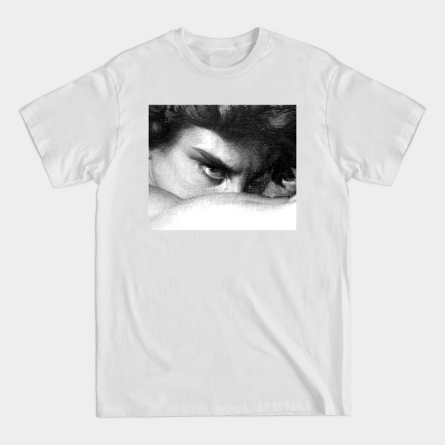 Discover reinterpretation of the gaze of The Fallen Angel black and white (oil on canvas), Alexandre Cabanel - Angel - T-Shirt