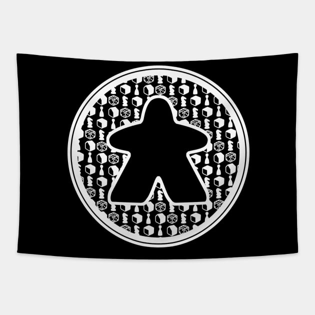 Board Game Icons - White Tapestry by Jobby