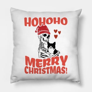 Christmas Skeleton Hugging Cat Pillow