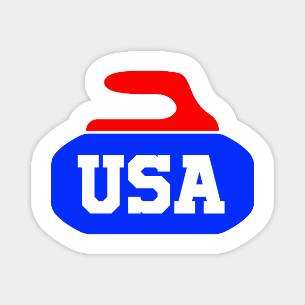 USA Curling Magnet by Wyld Bore Creative