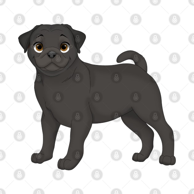 Black Pug Dog by millersye