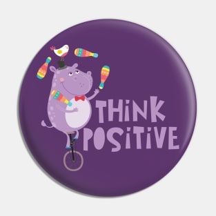 Think Positive: Juggling Hippo Pin